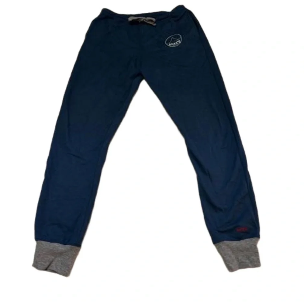 Peace Love World Blue  Sweatpants Lounge Pants  Size Small Drawstring Waist NEW